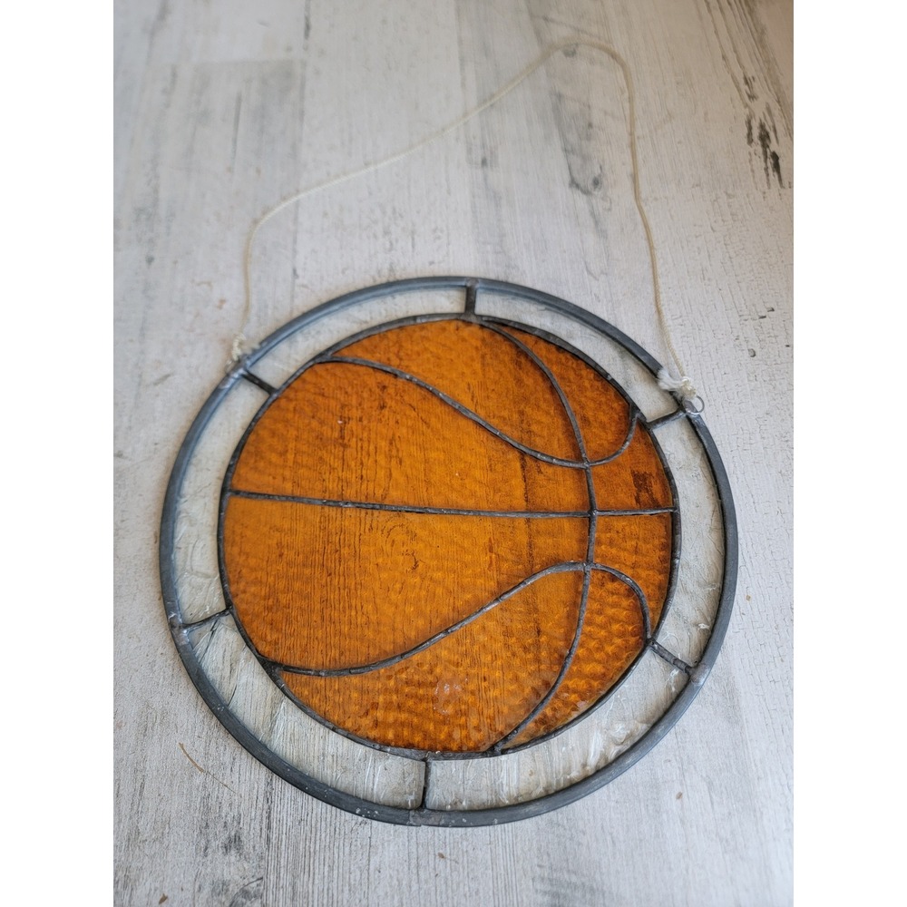 Vintage stained glass basketball sport hanging NBA home‎ decor unique